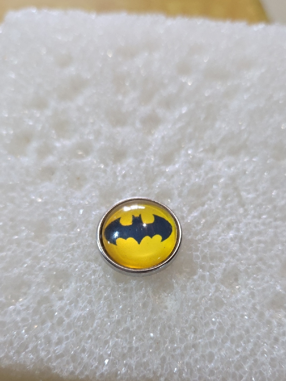 Yellow and Black Batman Logo Charm Bracelet Accent